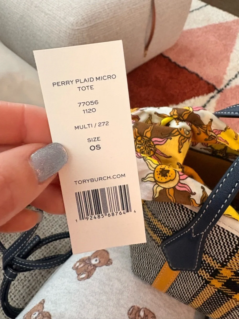 ✨Tory Burch (NWT) Perry Plaid Micro Tote✨